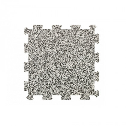 Černo-bílo-šedá gumová modulová puzzle dlažba (střed) FLOMA Sandwich - 100 x 100 x 2,5 cm