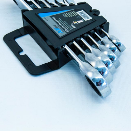 Sada ráčnových klíčů oboustranných 72 zubů, 7 dílů | 8-19 mm, plastový držák