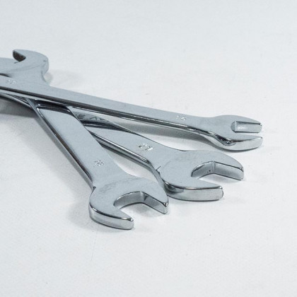 Sada plochých klíčů, chrom | 6-17 mm, 6 dílů, plastový držák