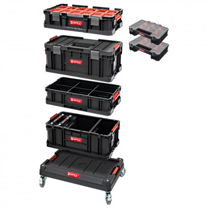 Set boxů Qbrick TWO Cart s podvozkem 7v1 | 595x395x825 mm