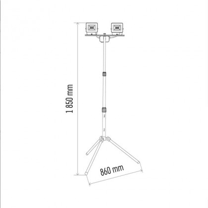 Reflektor LED 2X20W 4800LM HOBBY SLIM + TROJNOŽKA