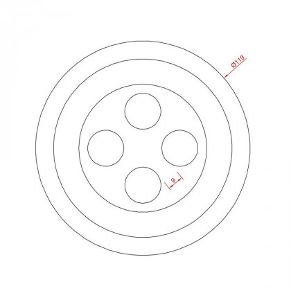 Gumová podložka zvedáku pro zvedáky Ever-Eternal FLOMA RP103 - průměr 12 cm x 2,6 cm