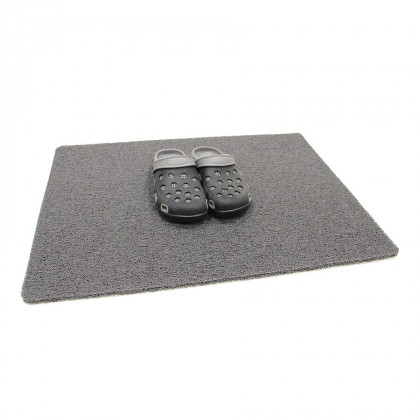 Šedá vinylová protiskluzová sprchová rohož FLOMA Spaghetti - 60 x 80 x 1,2 cm