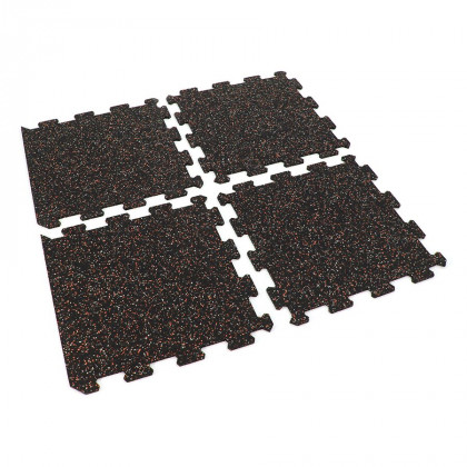 Černo-bílo-červená gumová modulová puzzle dlažba (střed) FLOMA IceFlo SF1100 - 100 x 100 x 0,8 cm