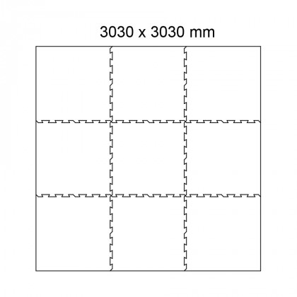 Černo-bílo-červená gumová modulová puzzle dlažba (střed) FLOMA IceFlo SF1100 - 100 x 100 x 0,8 cm