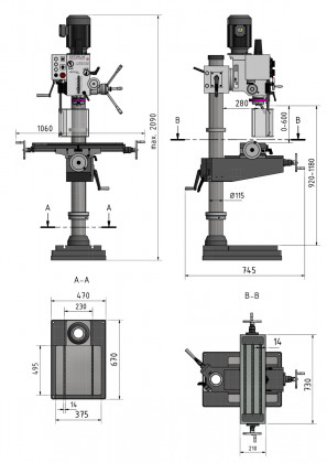 Sloupová převodová vrtačka Převodová vrtačka OPTIdrill DH 40 CTP