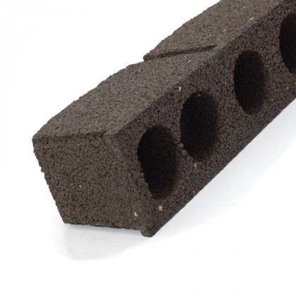 Světle hnědý gumový zahradní obrubník FLOMA Stone - 120 x 7 x 8,8 cm