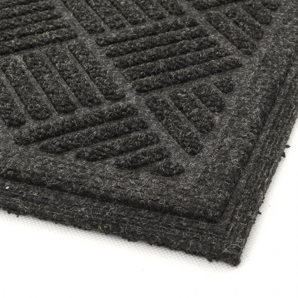 Šedá textilní gumová čistící venkovní vstupní rohož FLOMA Rambo - 43 x 63 x 1,1 cm