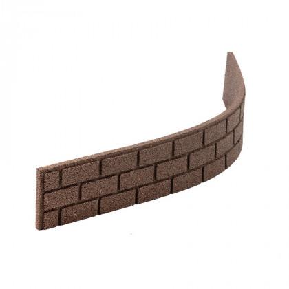 Šedý gumový zahradní obrubník FLOMA Bricks - 120 x 2,3 x 15 cm