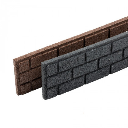Šedý gumový zahradní obrubník FLOMA Bricks - 120 x 2,3 x 15 cm