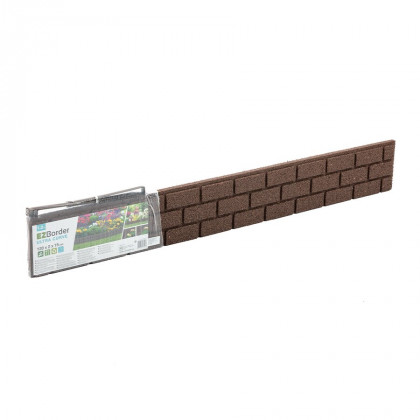 Šedý gumový zahradní obrubník FLOMA Bricks - 120 x 2,3 x 15 cm