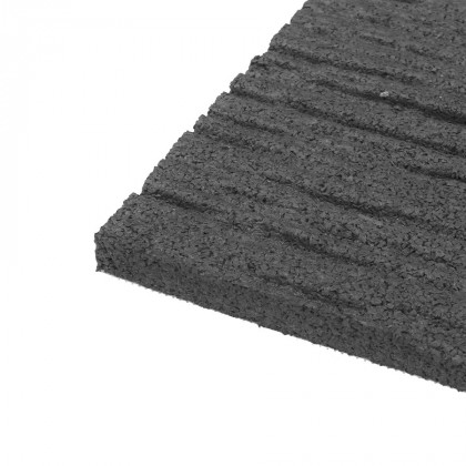 Šedý gumový zahradní nášlap FLOMA Wood (dřevo) - 26 x 60 x 1,7 cm