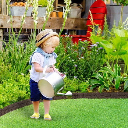 Šedý gumový zahradní obrubník FLOMA Rockwall - 122 x 5,1 x 8,9 cm