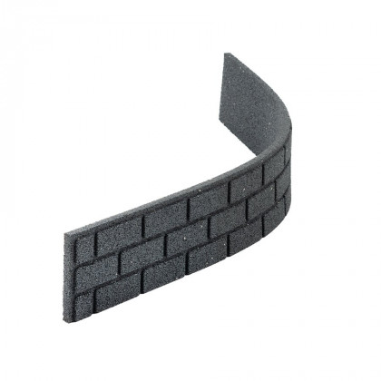 Šedý gumový zahradní obrubník FLOMA Bricks - 120 x 2 x 9 cm