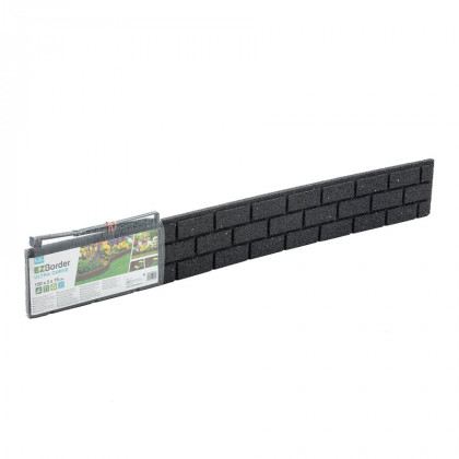 Šedý gumový zahradní obrubník FLOMA Bricks - 120 x 2 x 9 cm