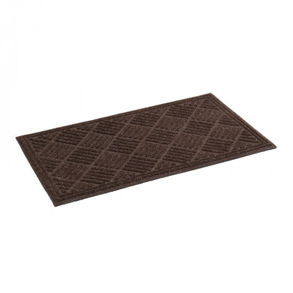 Hnědá textilní gumová čistící vstupní rohož FLOMA Parquet - 60 x 90 x 1,1 cm