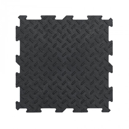 Černá gumová puzzle modulová dlažba Alpha - 30 x 30 x 0,7 cm - 10 ks