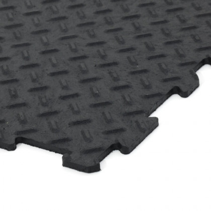 Černá gumová puzzle modulová dlažba Alpha - 30 x 30 x 0,7 cm - 10 ks