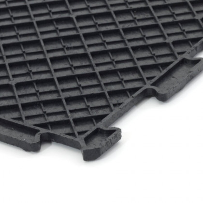 Černá gumová puzzle modulová dlažba Alpha - 30 x 30 x 0,7 cm - 10 ks