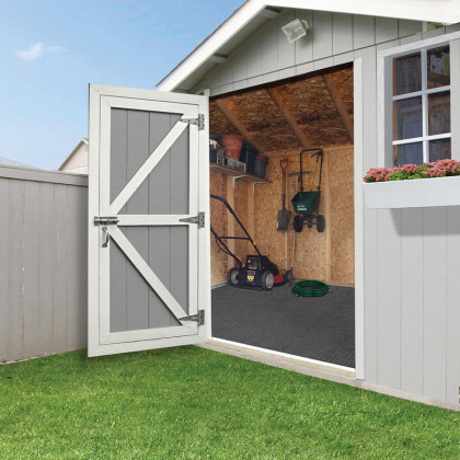 Černá gumová puzzle modulová dlažba Alpha - 30 x 30 x 0,7 cm - 10 ks