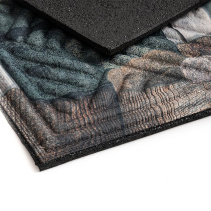 Textilní gumová čistící vnitřní vstupní rohož FLOMA Succulents - 45 x 75 x 1,1 cm