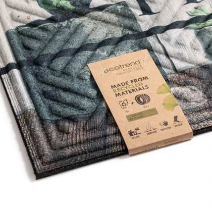 Textilní gumová čistící vnitřní vstupní rohož FLOMA Succulents - 45 x 75 x 1,1 cm