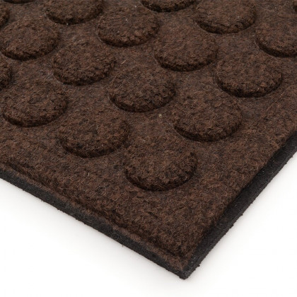 Hnědá textilní gumová čistící vstupní rohož FLOMA Rounds - 45 x 75 x 1,1 cm