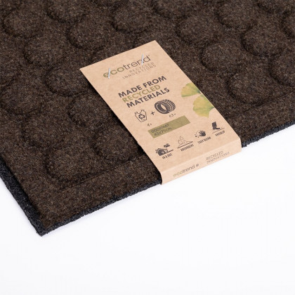 Hnědá textilní gumová čistící vstupní rohož FLOMA Rounds - 45 x 75 x 1,1 cm