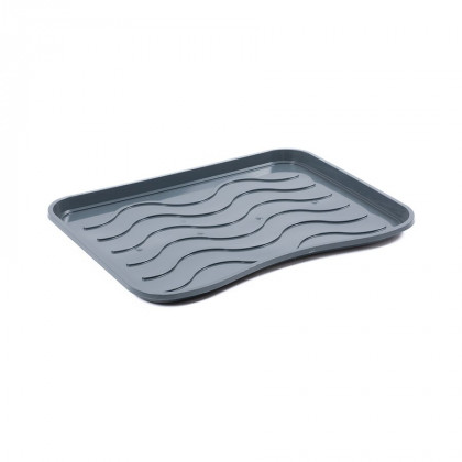 Šedý plastový odkapávač na boty FLOMA Waves - 38 x 50 x 1,7 cm