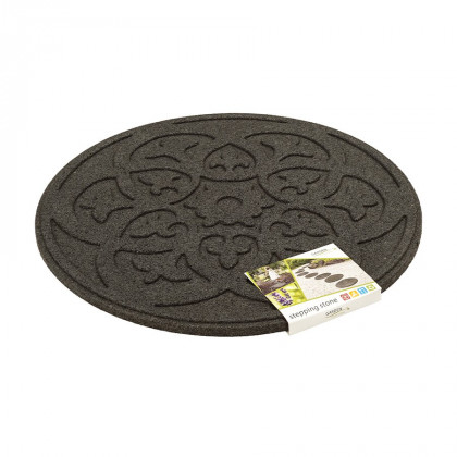 Hnědý gumový zahradní nášlap FLOMA Scroll - 45 x 45 x 1,9 cm