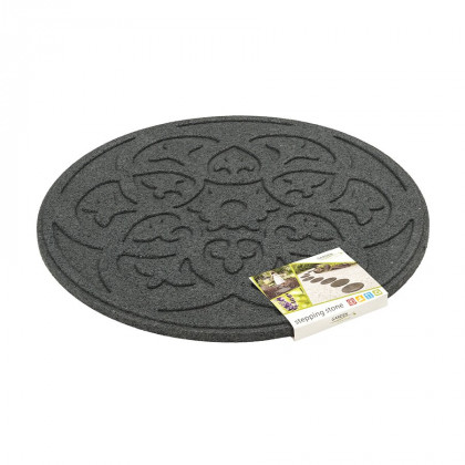 Šedý gumový zahradní nášlap FLOMA Scroll - 45 x 45 x 1,9 cm
