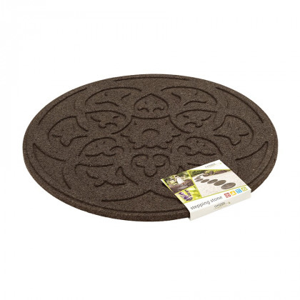 Světle hnědý gumový zahradní nášlap FLOMA Scroll - 45 x 45 x 1,9 cm