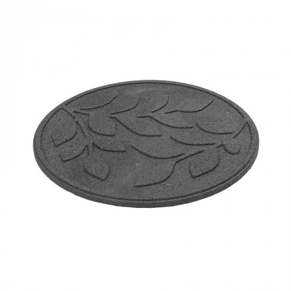 Šedý gumový zahradní nášlap FLOMA Leaves - 45 x 45 x 1,9 cm