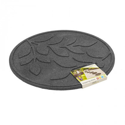 Šedý gumový zahradní nášlap FLOMA Leaves - 45 x 45 x 1,9 cm