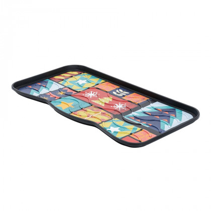 Plastový odkapávač na boty FLOMA Colorful Xmas - 38 x 75 x 2,1 cm