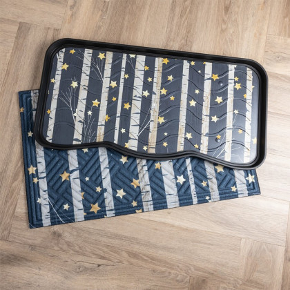 Plastový odkapávač na boty FLOMA Star & Birch - 38 x 75 x 2,1 cm