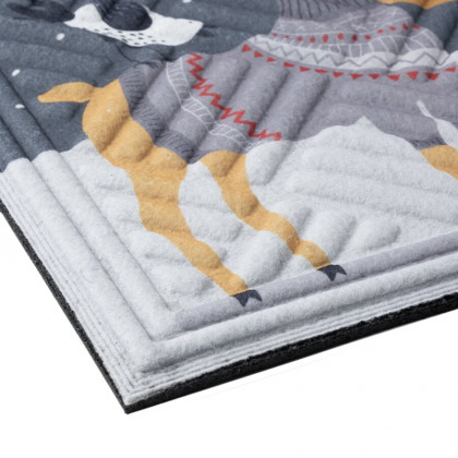 Textilní gumová čistící vnitřní vstupní rohož FLOMA Night Xmas Party - 45 x 75 x 1,1 cm