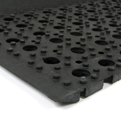 Gumový nášlap na schody na hrubé nečistoty FLOMA Honeycomb Step - 25 x 75 x 1,6 cm