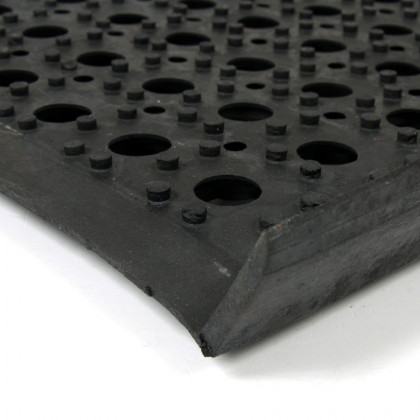 Gumový nášlap na schody na hrubé nečistoty FLOMA Honeycomb Step - 25 x 75 x 1,6 cm