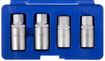 Sada vnitřních nástrčných klíčů na vytahování poškozených šroubů 1/2" (šteftů) M6-M12 4 ks - C067115