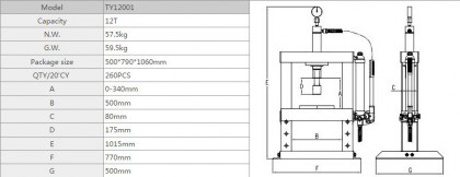 Hydraulický lis 12t BR12001