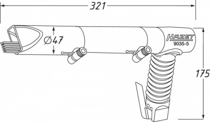 Pneumatický jehlový oklepávač (odrezovač) 9035-5 HAZET - HA132355