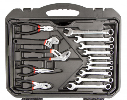 Sada nářadí v plastovém kufru s Gola sadou 1/2" a 1/4", 187 ks - AH187015