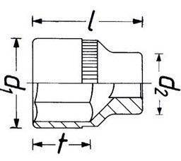 Kovaný vnitřní nástrčný klíč 1/2" dvanáctihranný 36mm Hazet 3047-36 - HA190683