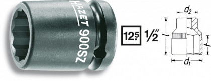 Kovaný vnitřní nástrčný klíč 1/2" dvanáctihranný 21mm HAZET 900SZ-21 - HA075362