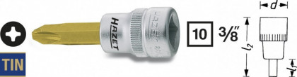 Hlavice s bitem KŘÍŽOVÁ 3/8" PH1 Hazet 8806-PH1 - HA039845