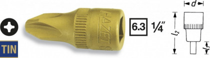 Vnější KŘÍŽOVÝ nástrčný klíč 1/4" PH2 Hazet 8506-PH2 - HA037308