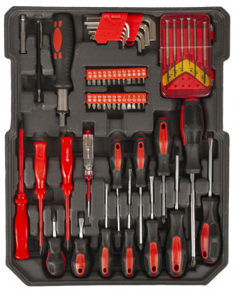 Sada nářadí v hliníkovém kufru s Gola sadou 1/2" a 1/4", 186 ks - K6101