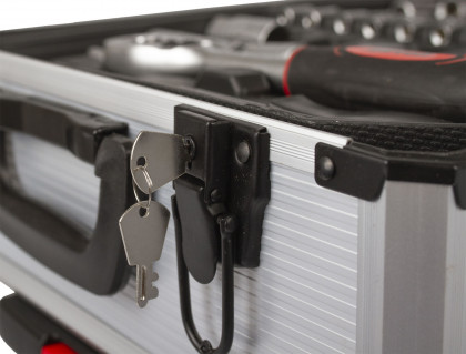 Sada nářadí v hliníkovém kufru s Gola sadou 1/2" a 1/4", 186 ks - K6101