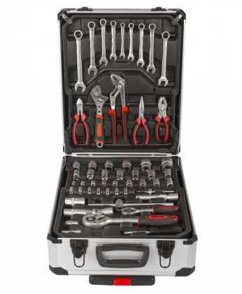 Sada nářadí v hliníkovém kufru s Gola sadou 1/2" a 1/4", 186 ks - K6101
